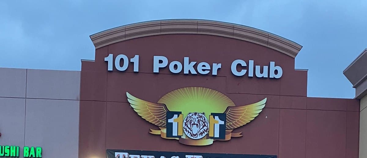 101 Poker Club storefront sign